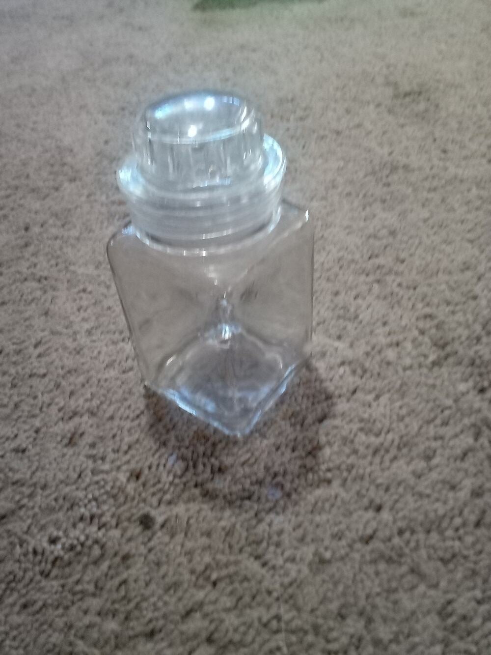 Vintage Drug Store Glass Apothecary Jar w/Plastic Screw Lid Clear 4.5 In